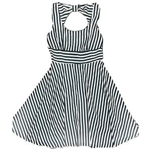 Black & White Striped Bow Dress